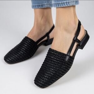 Judith Women’s Black Woven Slingback Flats Size 8